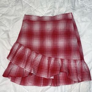Love, Fire Red Plaid Skirt